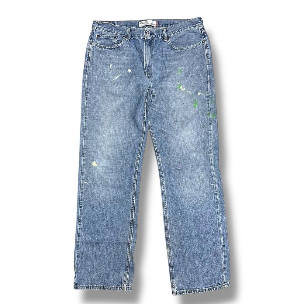 Levis 559 Jeans Men 38x33 Blue Denim Cotton Faded Straight Workwear Thrashed Y2K
